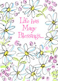 Flowery Birthday Blessings 5x7 Folded Card