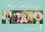 Easter Blessings with Photos 7x5 Flat Card