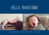 Handsome Boy Photo Birth Announcement 7x5 Flat Card