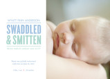 Photo Birth Announcement with Blue Lettering 7x5 Flat Card