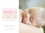 Photo Birth Announcement with Pink Lettering 7x5 Flat Card