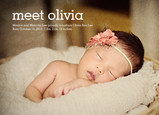 Typed Print Photo Birth Announcement Girl 7x5 Flat Card