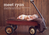 Typed Print Photo Birth Announcement Boy 7x5 Flat Card