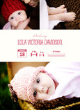 Photo Birth Announcement Infograph Girl 5x7 Flat Card