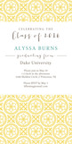 Classic Pattern Grad Invitation Yellow 4x8 Flat Card