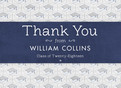 Cap Pattern Grad Thank You 5.25x3.75 Folded Card