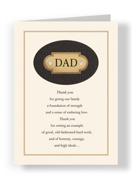 Leather-look Dad Attachment 5x7 Folded Card