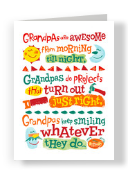 Colorful Sunshiny Grandpa 5x7 Folded Card