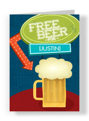Free Beer for Dad 5x7 Folded Card