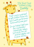 First Father's Day Giraffe 5x7 Folded Card