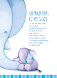 Cute First Father's Day Elephants 5x7 Folded Card