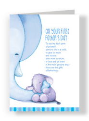 Cute First Father's Day Elephants 5x7 Folded Card