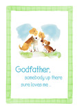 Godfather Watercolor Dogs 5x7 Folded Card