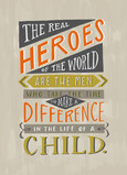 Father's Day Heroes Lettering Design 5x7 Folded Card