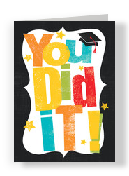 Colorful Graduation Lettering 5x7 Folded Card