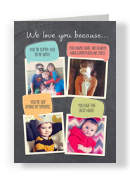 Photos and Speech Bubbles for Dad 5x7 Folded Card