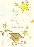 Grad Stars with Cap and Diploma 5x7 Folded Card