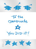 Grad Caps and Stars Pattern 5x7 Folded Card