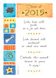 Watercolor Grad Design 5x7 Folded Card