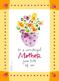 Mother's Day Floral in Vase 5x7 Folded Card
