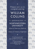 Cap Pattern Grad Invitation Vertical 5x7 Flat Card