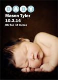 Photo Baby Announcement Blue 5x7 Flat Card
