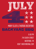 4th of July Invitation Red 5x7 Flat Card