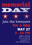 Memorial Day Invitation Blue 5x7 Flat Card