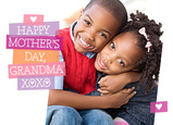 Cute Mother's Day Photo with Hearts 7x5 Folded Card