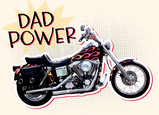 Dad-power Motorcycle 7x5 Folded Card