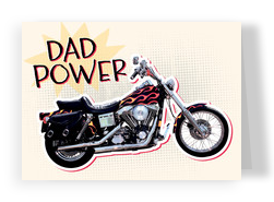 Dad-power Motorcycle 7x5 Folded Card