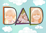 Happy Dad's Day Clouds with Photos 7x5 Folded Card