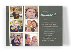 Husband Father's Day Photostrips 7x5 Folded Card