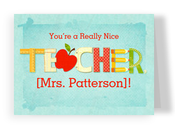 For a Really Nice Teacher 7x5 Folded Card