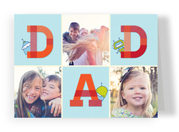 Dad Photos with Robots 7x5 Folded Card