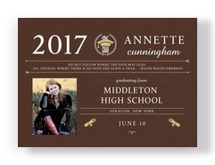 Modern Formal Grad Photo Announcement 7x5 Flat Card