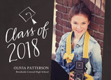 Handlettering Photo Grad Announcement 7x5 Flat Card