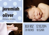Blue Baby Announcement Dots 7x5 Flat Card