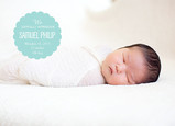 Blue Overlay Baby Announcement 7x5 Flat Card