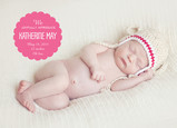 Pink Overlay Baby Announcement 7x5 Flat Card