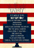 National Holiday Birthday 5x7 Folded Card