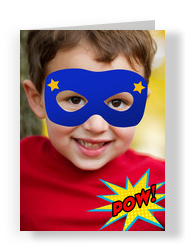 Superhero Mask Photo Birthday Card 5x7 Folded Card