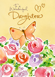 Butterfly Daughter Birthday 5x7 Folded Card