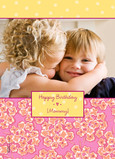 Floral Photo Birthday Card 5x7 Folded Card