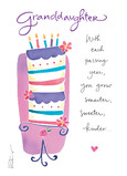 Granddaughter Birthday Cake 5x7 Folded Card