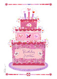 Butterfly Birthday Cake 5x7 Folded Card