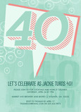 Graphic Art 40th Birthday Invitation 5x7 Flat Card