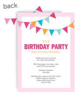 Bunting Banner Birthday Invitation 5x7 Flat Card