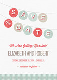 Colorful Bunting Save-the-date 5x7 Flat Card