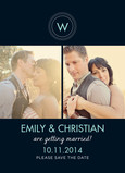 Monogram with Photos Save-the-date 5x7 Flat Card